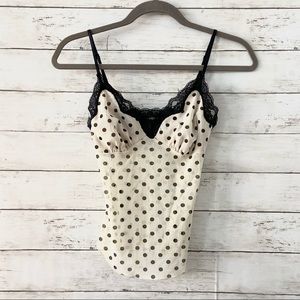 Bebe Polka Dot and Lace Cami